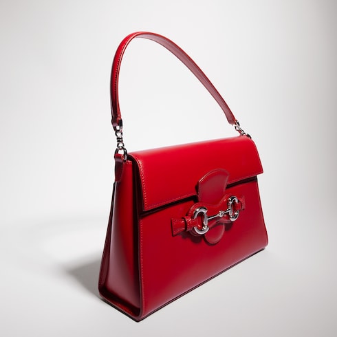Horsebit Duomo medium top handle bag - red leather