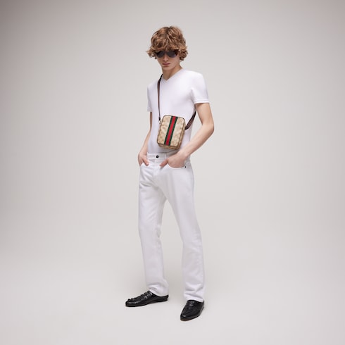 Cotton denim pants - white