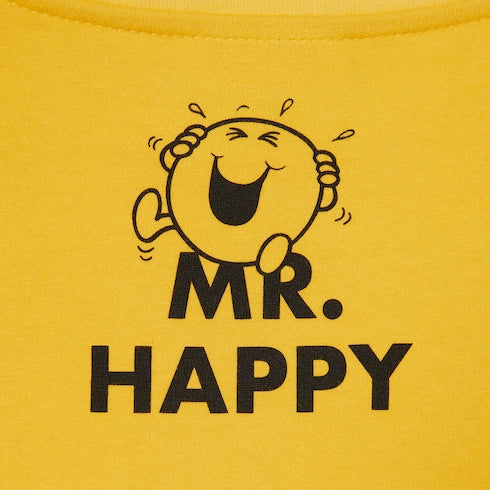 Children's cotton T-shirt with print - yellow