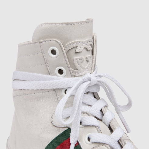 Women's Stretch high-top sneaker - white leather
