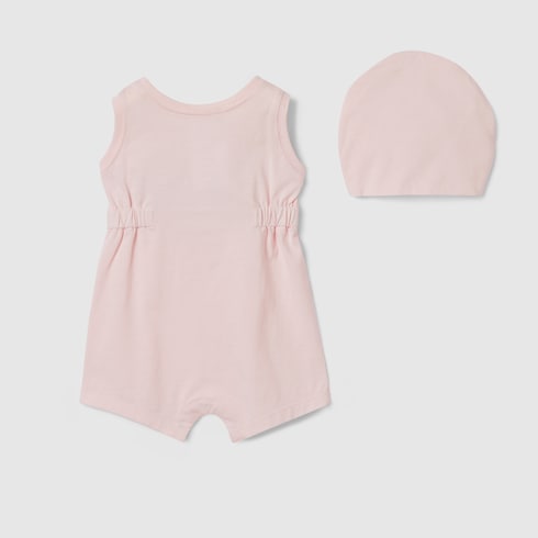 Baby two-piece gift set with print - pale pink