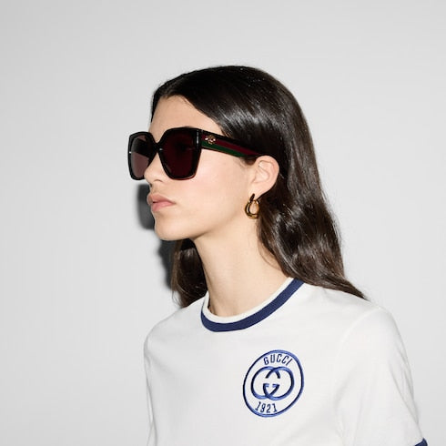 Square-frame sunglasses - dark brown acetate
