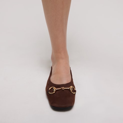Women's Prima ballet flat - dark brown nubuck leather