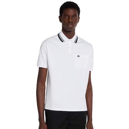 Cotton polo shirt - white