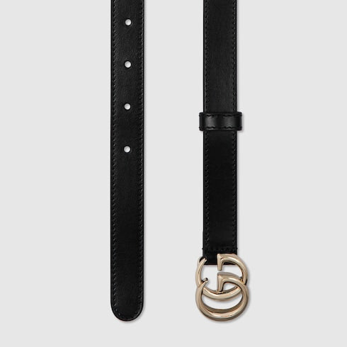 GG Marmont thin belt - black leather