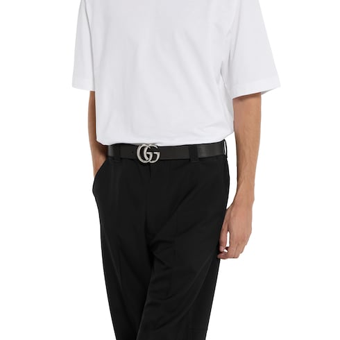 Reversible GG Marmont belt - black leather