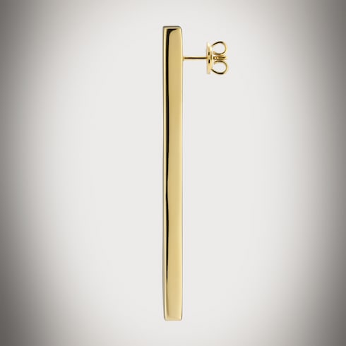 Long bar earrings - gold-toned brass