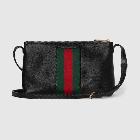Gucci Horsebit Web small shoulder bag - black leather