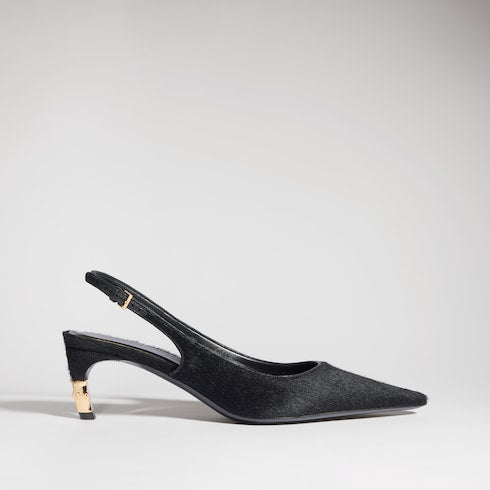 Women's Castello slingback - black calf hair