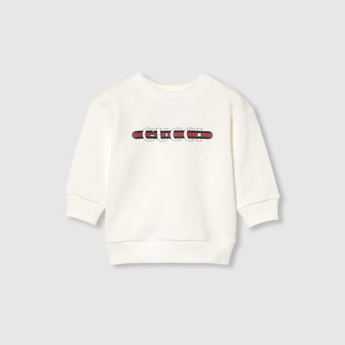 Baby printed cotton sweatshirt - white