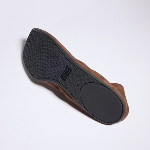 Women's Prima ballet flat - dark brown nubuck leather