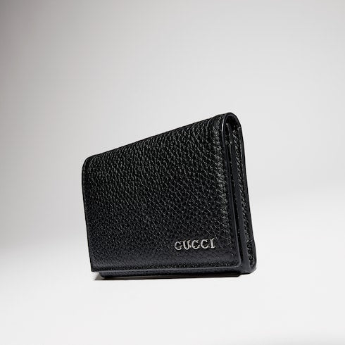 Card case wallet with Gucci logo - black leather