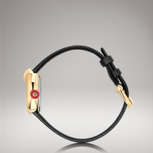 Gucci Horsebit watch, 27x23mm - black leather