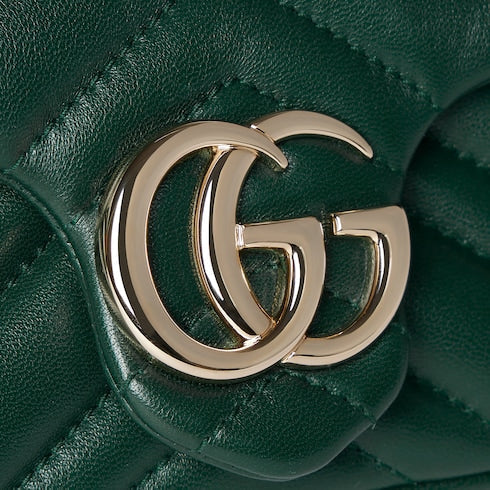GG Marmont mini shoulder bag - green leather