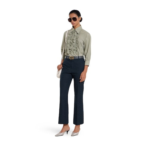 GG cotton gabardine pants - blue
