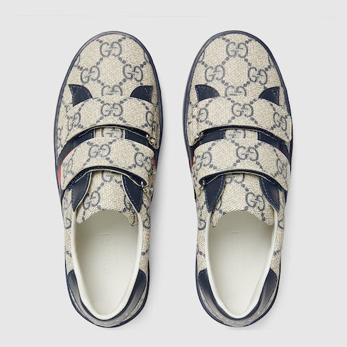 Children's Ace sneaker - blue and grey GG Supreme