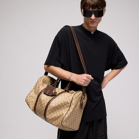 Gucci Essence Classic medium duffle bag - sand and brown GG canvas