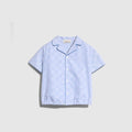 Baby GG striped poplin shirt - white and light blue