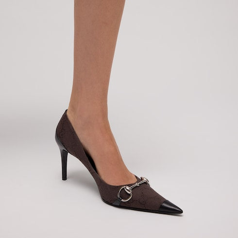 Women's Donna pump - dark brown GG canvas