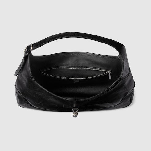 Gucci Jackie 1961 large crossbody bag - black hand-treated leather