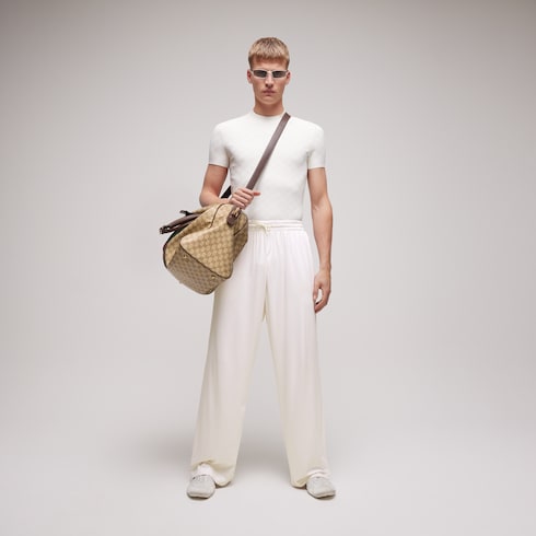 Technical GG fabric jacquard T-shirt - ivory