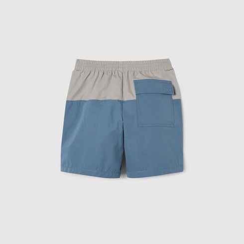Children's cotton shorts - light grey and light blue