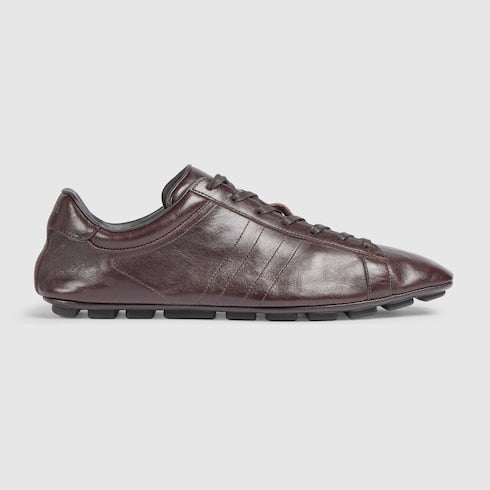 Men's sneaker with driver sole - dark brown leather
