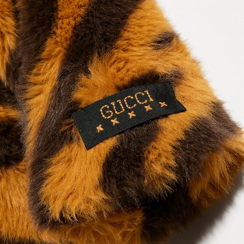 Children's fuzzy fabric coat - orange and black