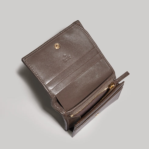 GG Marmont small wallet - dark taupe leather