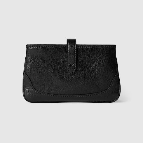 Gucci Jackie zip key pouch - black leather