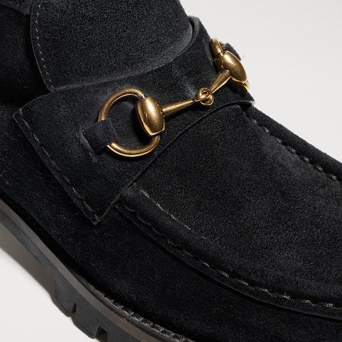 Women's ankle boot with Horsebit - black suede