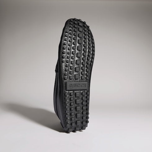 Men's driver with Gucci crest - black leather
