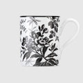 Herbarium mug - black and white porcelain