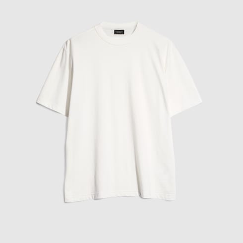 Cotton silk jersey T-shirt with embroidery - white