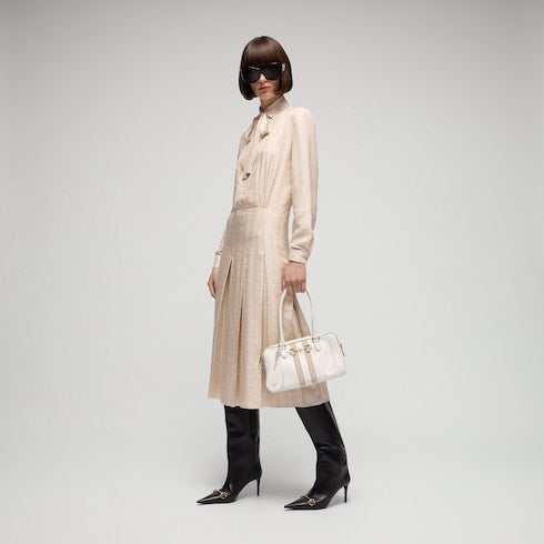Borsetto medium boston bag - white leather