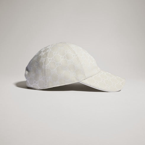 GG cotton canvas baseball hat - ivory