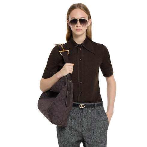 Gucci Beatrix large tote bag - brown and dark brown GG canvas