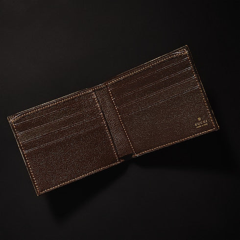 Gucci Essence Classic bi-fold wallet - sand and brown GG canvas