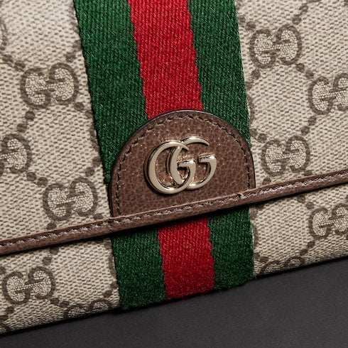 Ophidia continental wallet - beige and brown GG Supreme