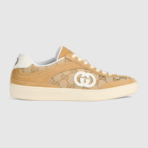 Women's G75 sneaker - beige and dark brown GG canvas