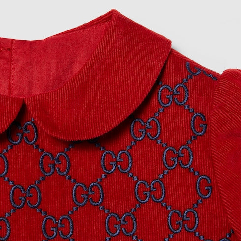 Children's velvet corduroy dress - red