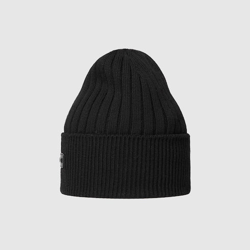 Wool hat with logo - black