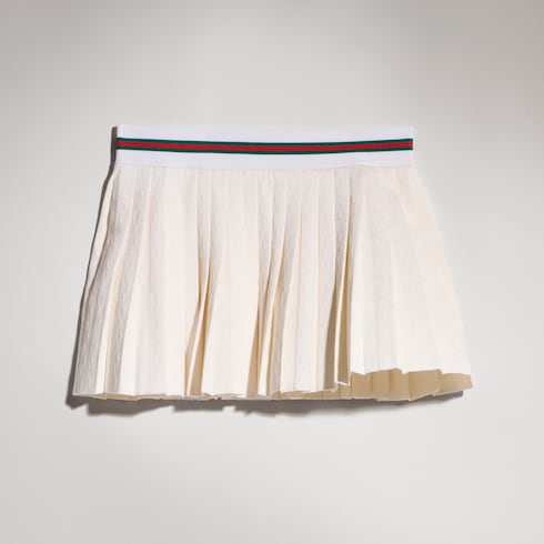 GG cotton viscose jacquard mini skirt - ivory