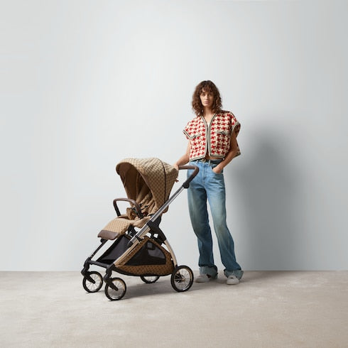Gucci Stroller - beige and ebony GG canvas