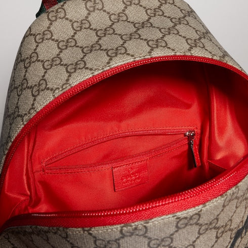 Children's GG backpack with print - beige and brown GG Supreme