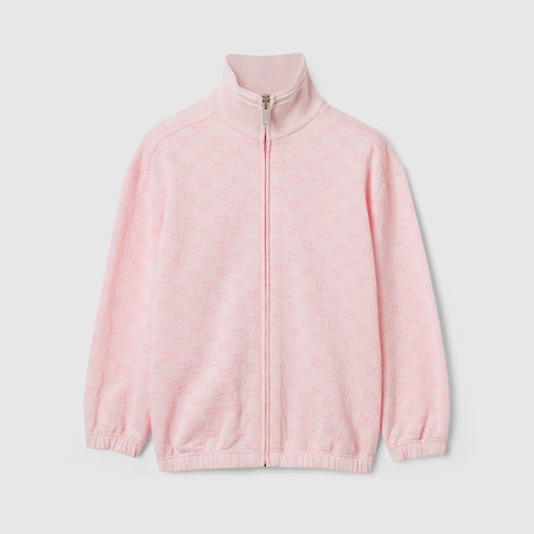 Children's GG cotton zip jacket - light pink