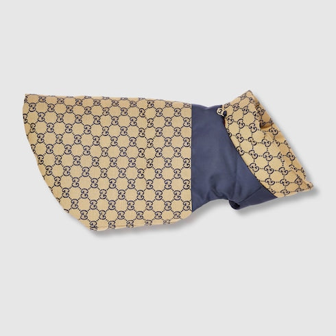 Reversible GG pet coat - beige and blue