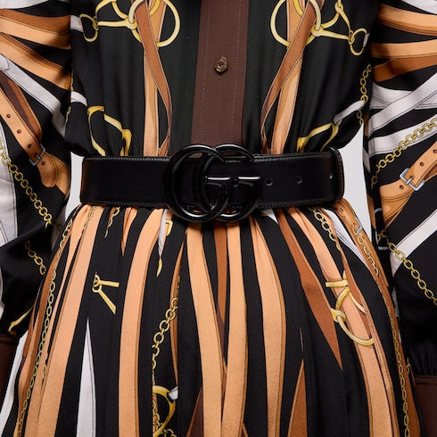 GG Marmont wide belt - black leather