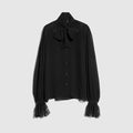 Light silk georgette shirt - black