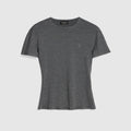 Silk jersey T-shirt with embroidery - grey